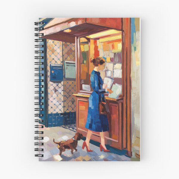 Item preview, Parisian Newsstand Vignette - Retro Aesthetic Street Life Art designed and sold by CARRAANN.