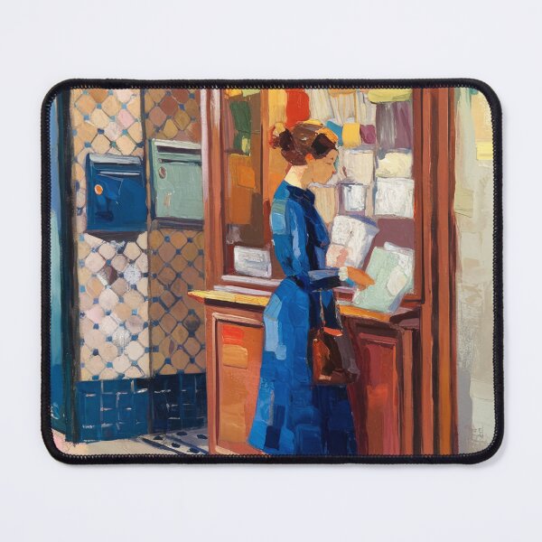 Item preview, Parisian Newsstand Vignette - Retro Aesthetic Street Life Art designed and sold by CARRAANN.