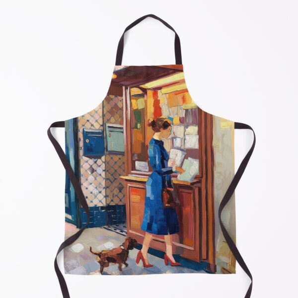 Item preview, Parisian Newsstand Vignette - Retro Aesthetic Street Life Art designed and sold by CARRAANN.