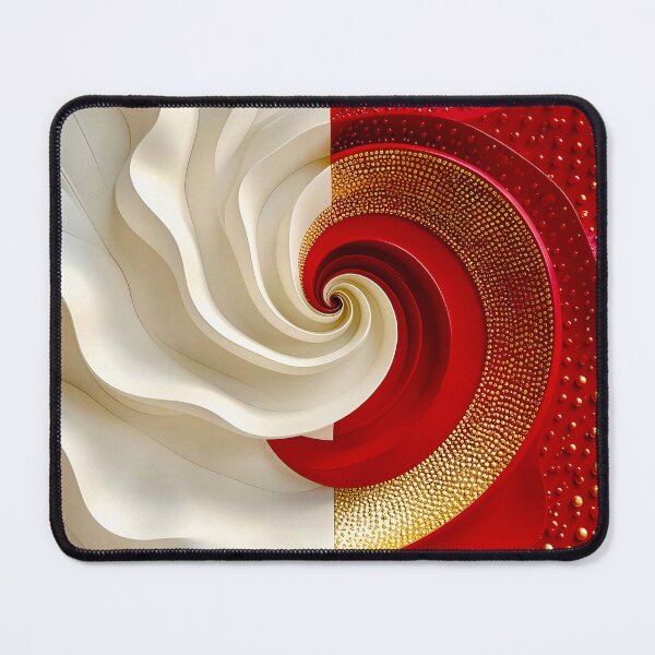 Item preview, Two-Toned Swirling Abstract Design in Red and White designed and sold by Vicky Brago-Mitchell®.