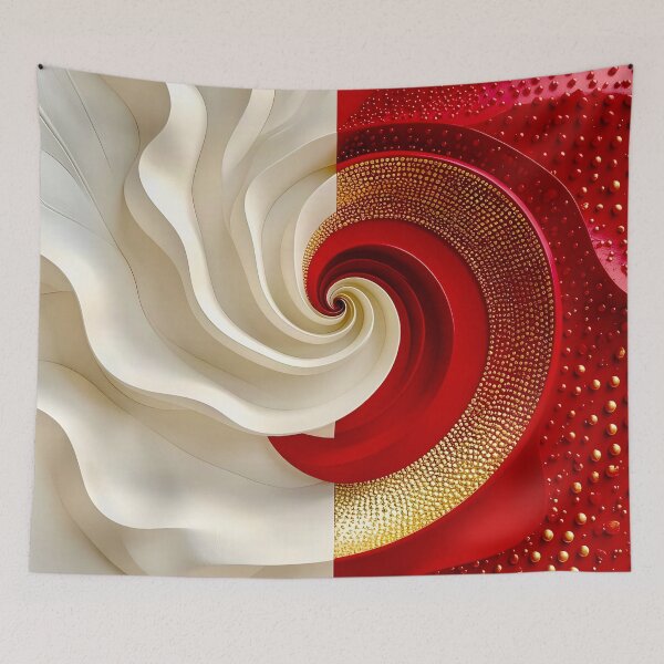 Item preview, Two-Toned Swirling Abstract Design in Red and White designed and sold by Vicky Brago-Mitchell®.