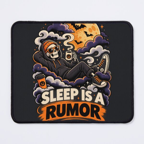 Item preview, Sleep Is a Rumor Skeleton Coffee | Funny Night Owl Spooky Graphic Tee | Coffee Lover Streetwear designed and sold by warlistop.