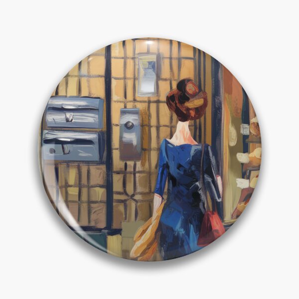 Item preview, Parisian Boulangerie Vignette - Retro Aesthetic Street Life Art designed and sold by CARRAANN.