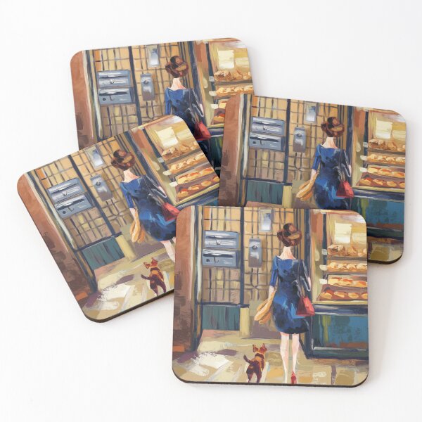 Item preview, Parisian Boulangerie Vignette - Retro Aesthetic Street Life Art designed and sold by CARRAANN.