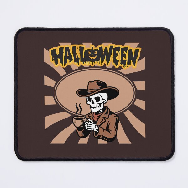 Item preview, Halloween Cowboy Skeleton Drinking Coffee designed and sold by Sela Art .