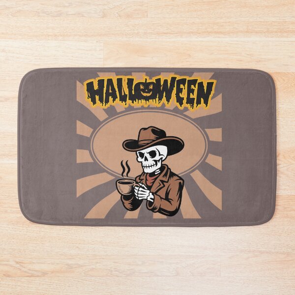 Item preview, Halloween Cowboy Skeleton Drinking Coffee designed and sold by     Sela Art .