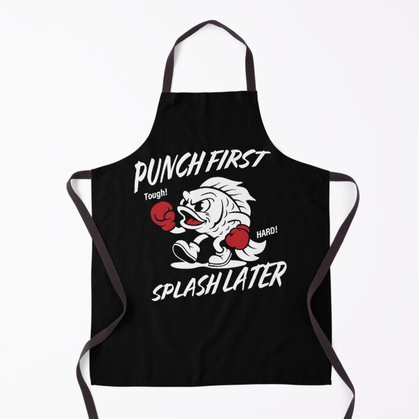 Item preview, Punch First, Splash Later - Funny Retro Boxing Fish_BK designed and sold by AckeeWolf.