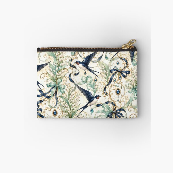 Item preview, Golden Lily of the Valley Swallows – Art Nouveau Sapphire Emblem designed and sold by sunbowjp stadio.