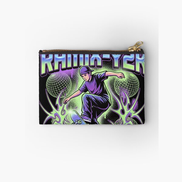 Item preview, RAMIX Y2K Cyber Skate Skateboarder Neo Tribal Chrome Graphic designed and sold by RAMIX-Y2K.