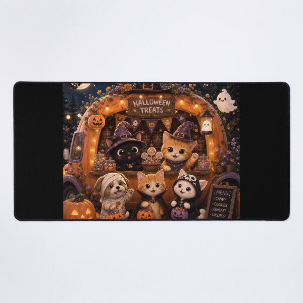 Item preview, Cute Pets Halloween Treats Food Truck Spooky designed and sold by Soluna Studio.