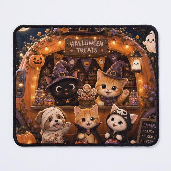 Item preview, Cute Pets Halloween Treats Food Truck Spooky designed and sold by Soluna Studio.