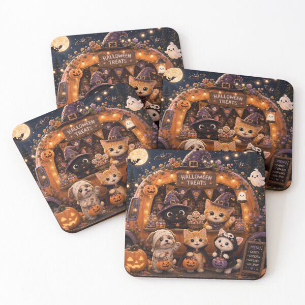 Item preview, Cute Pets Halloween Treats Food Truck Spooky designed and sold by Soluna Studio.