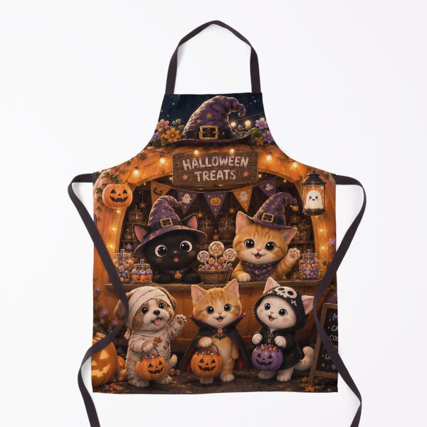 Item preview, Cute Pets Halloween Treats Food Truck Spooky designed and sold by Soluna Studio.