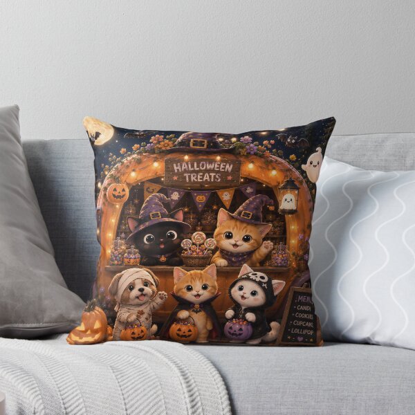 Item preview, Cute Pets Halloween Treats Food Truck Spooky designed and sold by Soluna Studio.