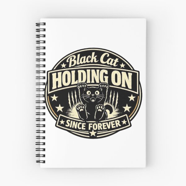 Item preview, Black Cat Holding On Vintage Badge designed and sold by AleksKos.