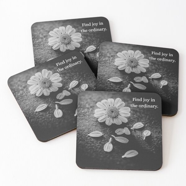 Item preview, Find Joy in the Ordinary – Black and White Daisies designed and sold by Tammigrafie.
