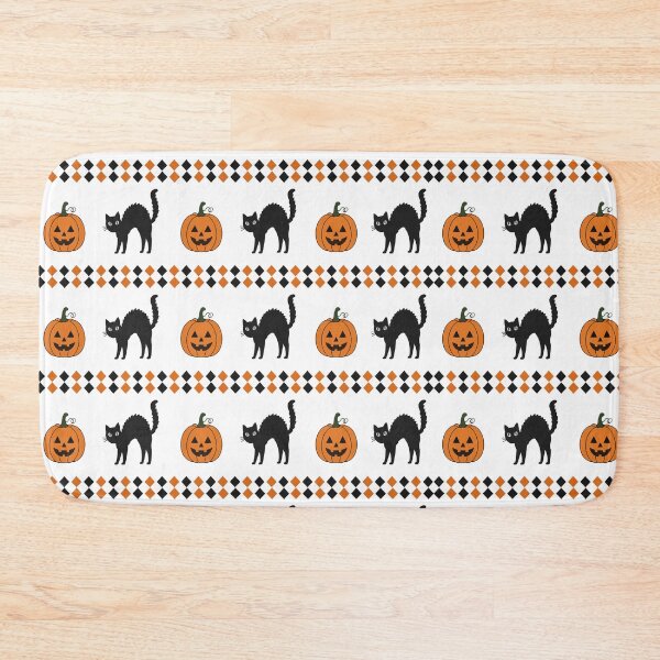 Item preview, Scared Black Cats and Jack O Lanterns Halloween Pattern designed and sold by pixiedustpaint.