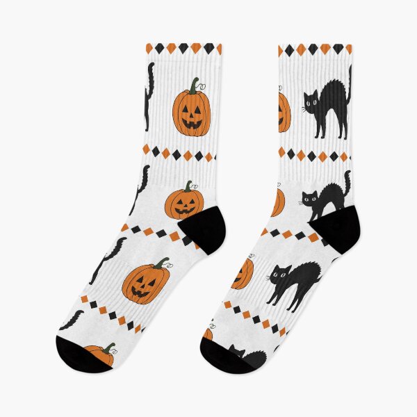 Item preview, Scared Black Cats and Jack O Lanterns Halloween Pattern designed and sold by pixiedustpaint.
