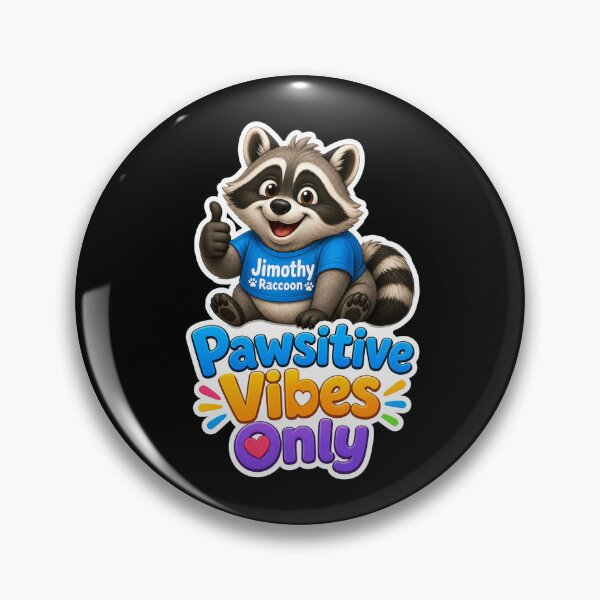 Item preview, Pawsitive Jimothy Raccoon Vibes Only Funny Cute Meme designed and sold by GraphixKing999.