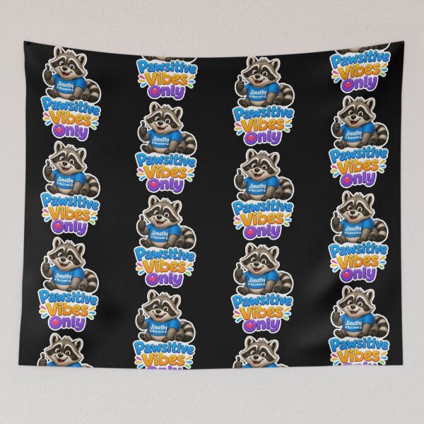 Item preview, Pawsitive Jimothy Raccoon Vibes Only Funny Cute Meme designed and sold by GraphixKing999.