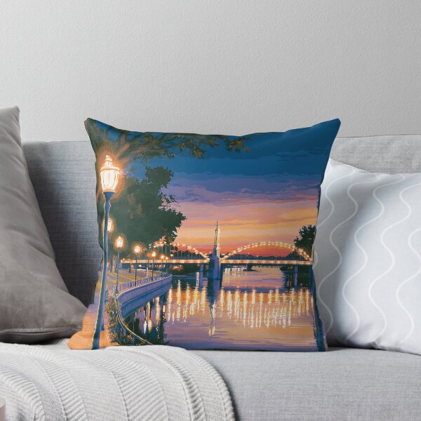 Item preview, South Bend Indiana River Walk Vintage Travel Poster designed and sold by Boddicca.