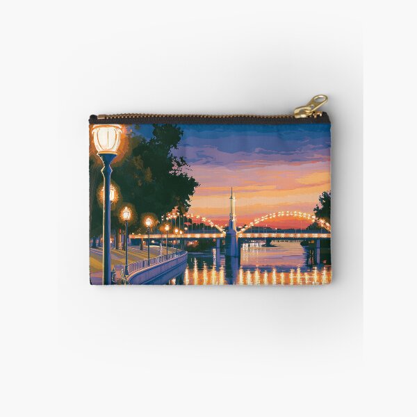 Item preview, South Bend Indiana River Walk Vintage Travel Poster designed and sold by Boddicca.