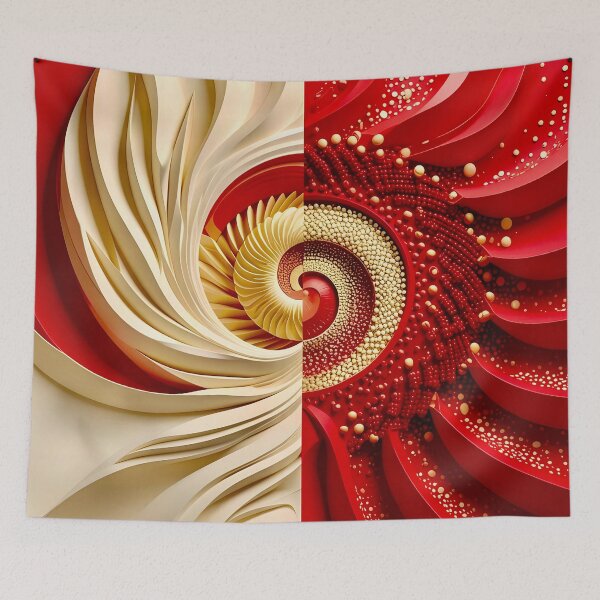 Item preview, Abstract Spiral Patterns in Red and White designed and sold by Vicky Brago-Mitchell®.