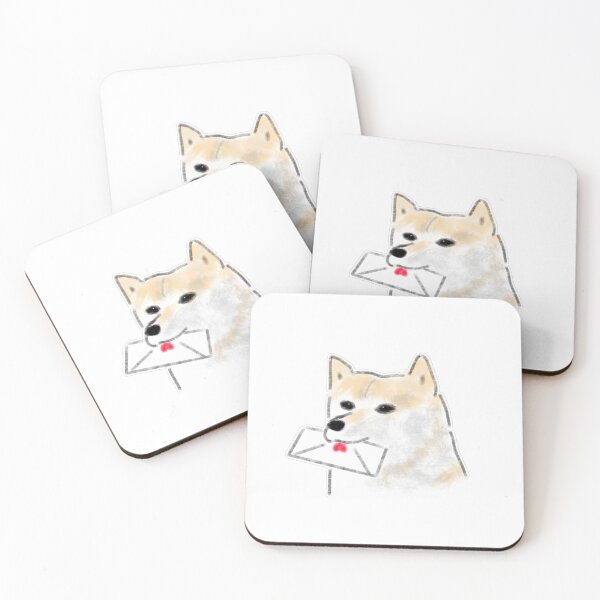 Item preview, Cute Shiba Inu Holding Love Letter Envelope Art designed and sold by raun.draw.