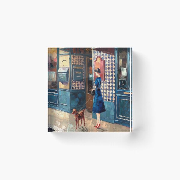 Item preview, Parisian Cinema Vignette - Retro Aesthetic Street Life Art designed and sold by CARRAANN.
