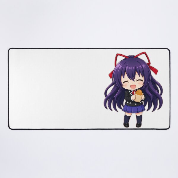Item preview, Tohka Yatogami eating pose anime waifu school girls Chibi cute 2d pixel art character design illustration designed and sold by sabartgunpla.