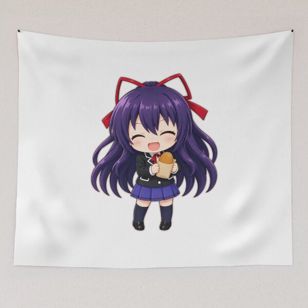 Item preview, Tohka Yatogami eating pose anime waifu school girls Chibi cute 2d pixel art character design illustration designed and sold by sabartgunpla.