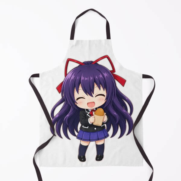 Item preview, Tohka Yatogami eating pose anime waifu school girls Chibi cute 2d pixel art character design illustration designed and sold by sabartgunpla.