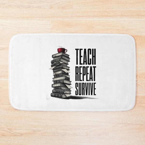 Item preview, Teach Repeat Survive — Funny Teacher Book Stack Coffee Shirt designed and sold by Uglyandcute.