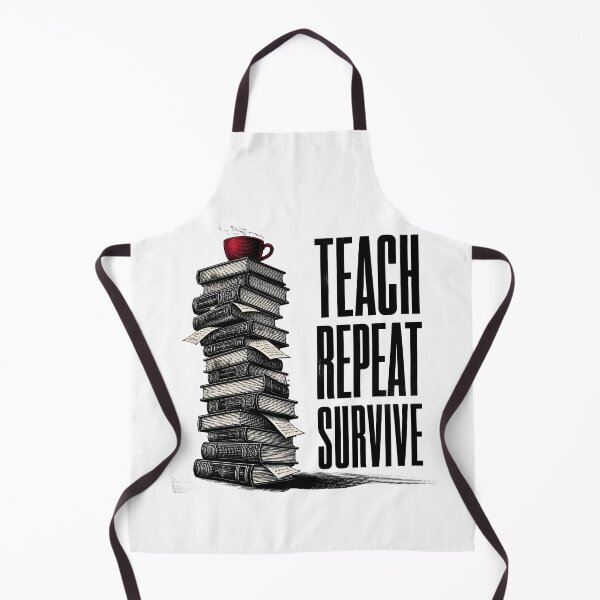 Item preview, Teach Repeat Survive — Funny Teacher Book Stack Coffee Shirt designed and sold by Uglyandcute.