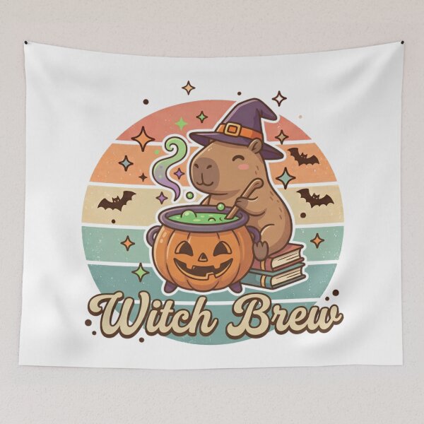 Item preview, Witch Brew Cute Capybara Halloween Retro Vintage Shirt designed and sold by DIRTYSKETCHH.