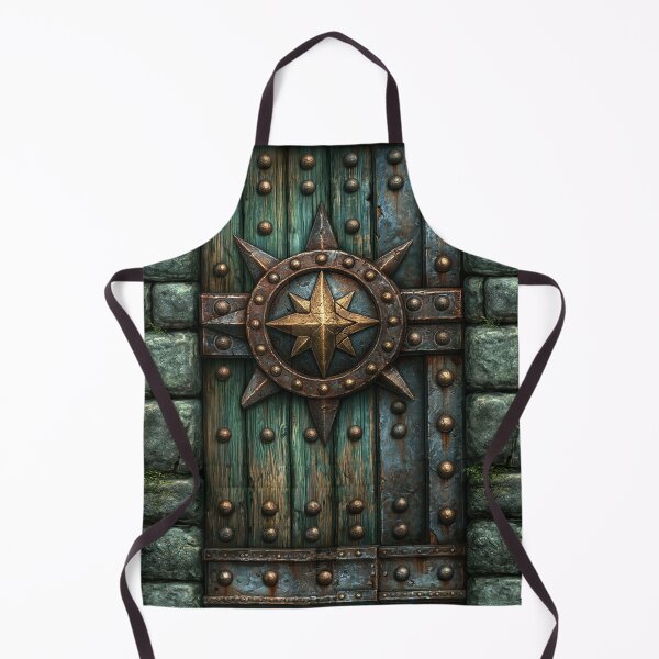 Item preview, Weathered Green Castle Door with Iron Hinges designed and sold by Piotrek0001.