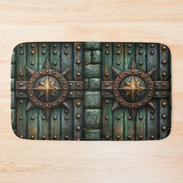 Item preview, Weathered Green Castle Door with Iron Hinges designed and sold by Piotrek0001.