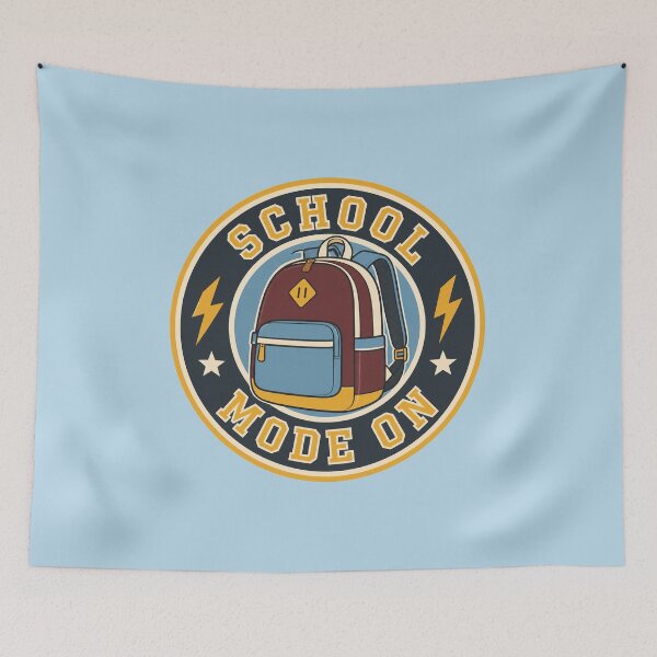 Item preview, School Mode On Retro Backpack Badge designed and sold by junkydotcom.
