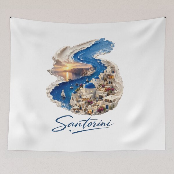 Item preview, Santorini Travel Mediterranean Decor Greek Island Wall Art designed and sold by 4U---Store.