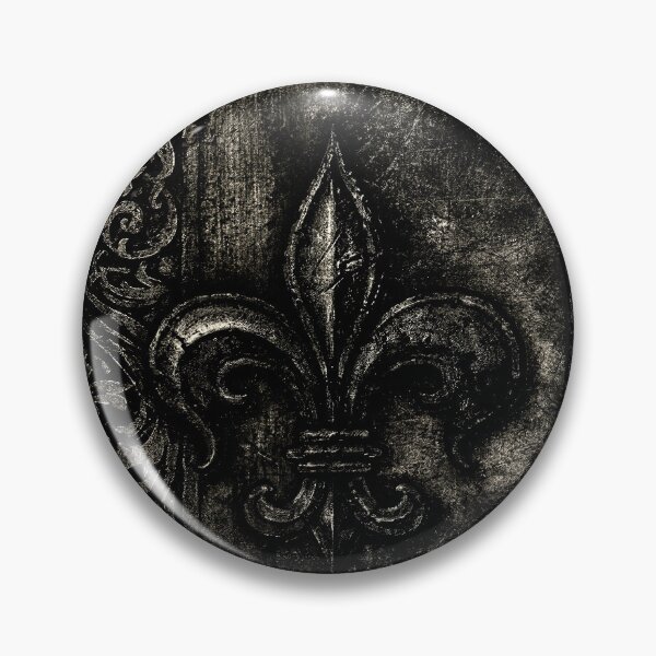 Item preview, Obsidian Metal Plate with Embossed Fleur-de-Lis designed and sold by Piotrek0001.