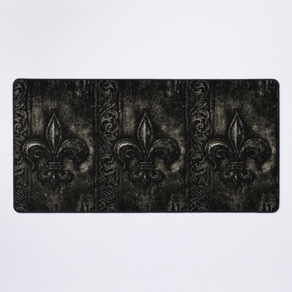 Item preview, Obsidian Metal Plate with Embossed Fleur-de-Lis designed and sold by Piotrek0001.