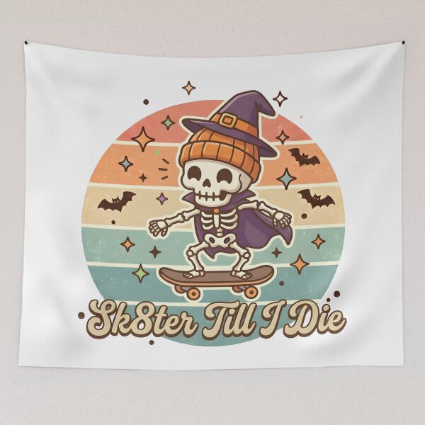 Item preview, Sk8ter Till I Die Funny Skeleton Skateboard Halloween designed and sold by DIRTYSKETCHH.
