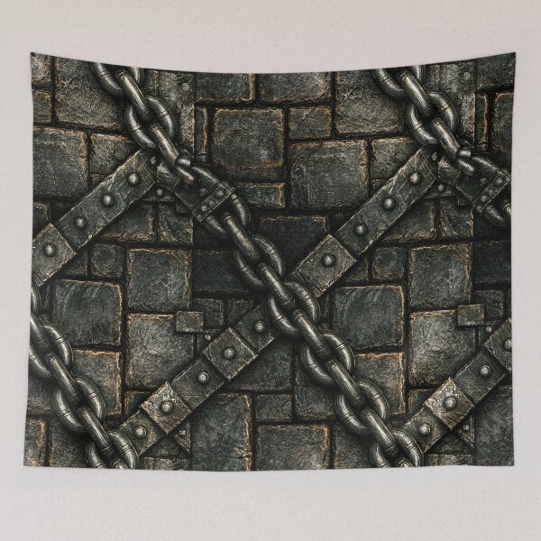 Item preview, Ancient Castle Stone Wall with Heavy Iron Chain designed and sold by Piotrek0001.