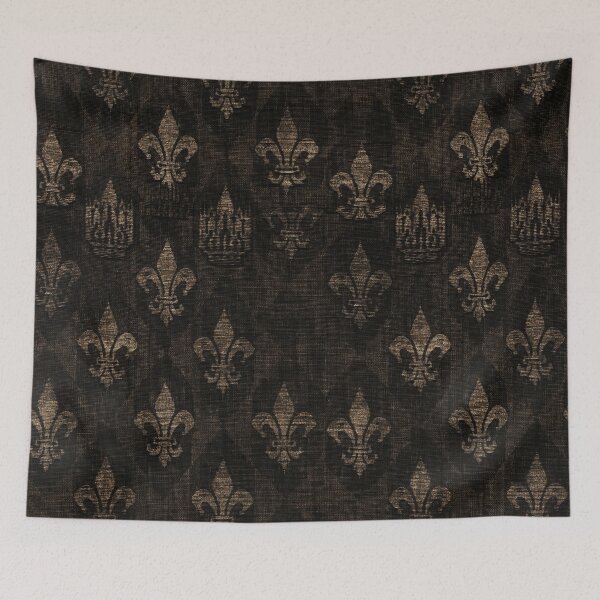 Item preview, Midnight Damask Pattern with Royal Fleur-de-Lis designed and sold by Piotrek0001.