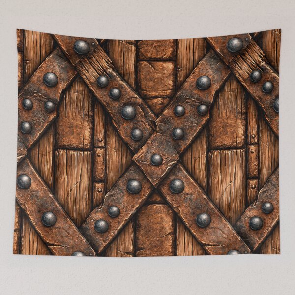 Item preview, Rusted Iron Rivets on Oak Medieval Door designed and sold by Piotrek0001.