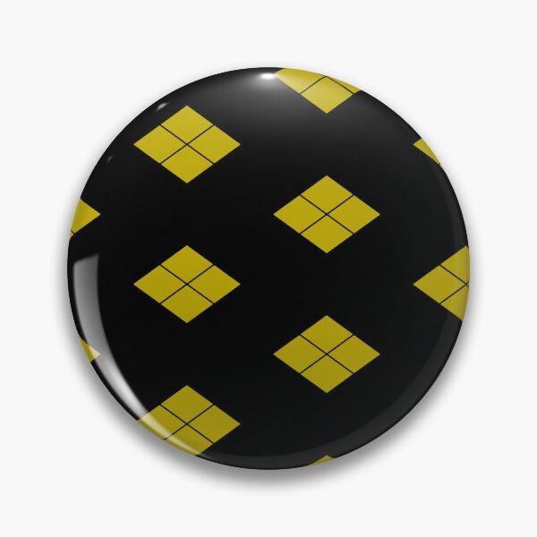 Item preview, Takeda Shingen Crest - Takeda Bishi Samurai Mon Faux Gold Black Tile / Japanese Crest designed and sold by 戦国まーけっと SENGOKU MARKET.