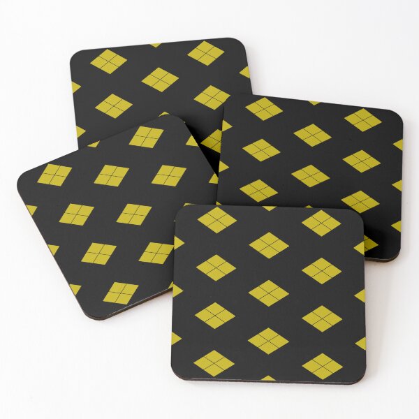 Item preview, Takeda Shingen Crest - Takeda Bishi Samurai Mon Faux Gold Black Tile / Japanese Crest designed and sold by 戦国まーけっと SENGOKU MARKET.