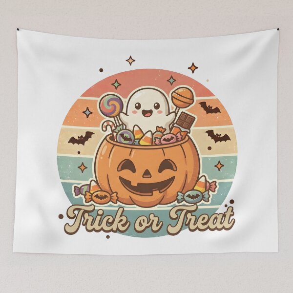 Item preview, Trick or Treat Cute Ghost Pumpkin Candy Halloween designed and sold by DIRTYSKETCHH.