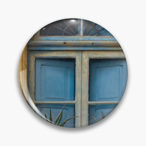 Item preview, Blue Window With Terracotta Potted Plants On Rustic Stone Balcony In Historic Building designed and sold by Nmallia.