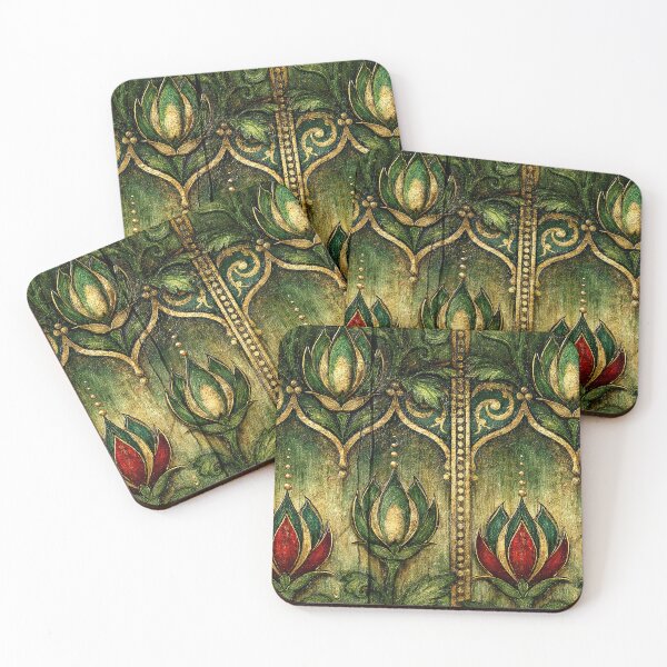 Item preview, Green and Gold Floral Medieval Tapestry designed and sold by Piotrek0001.